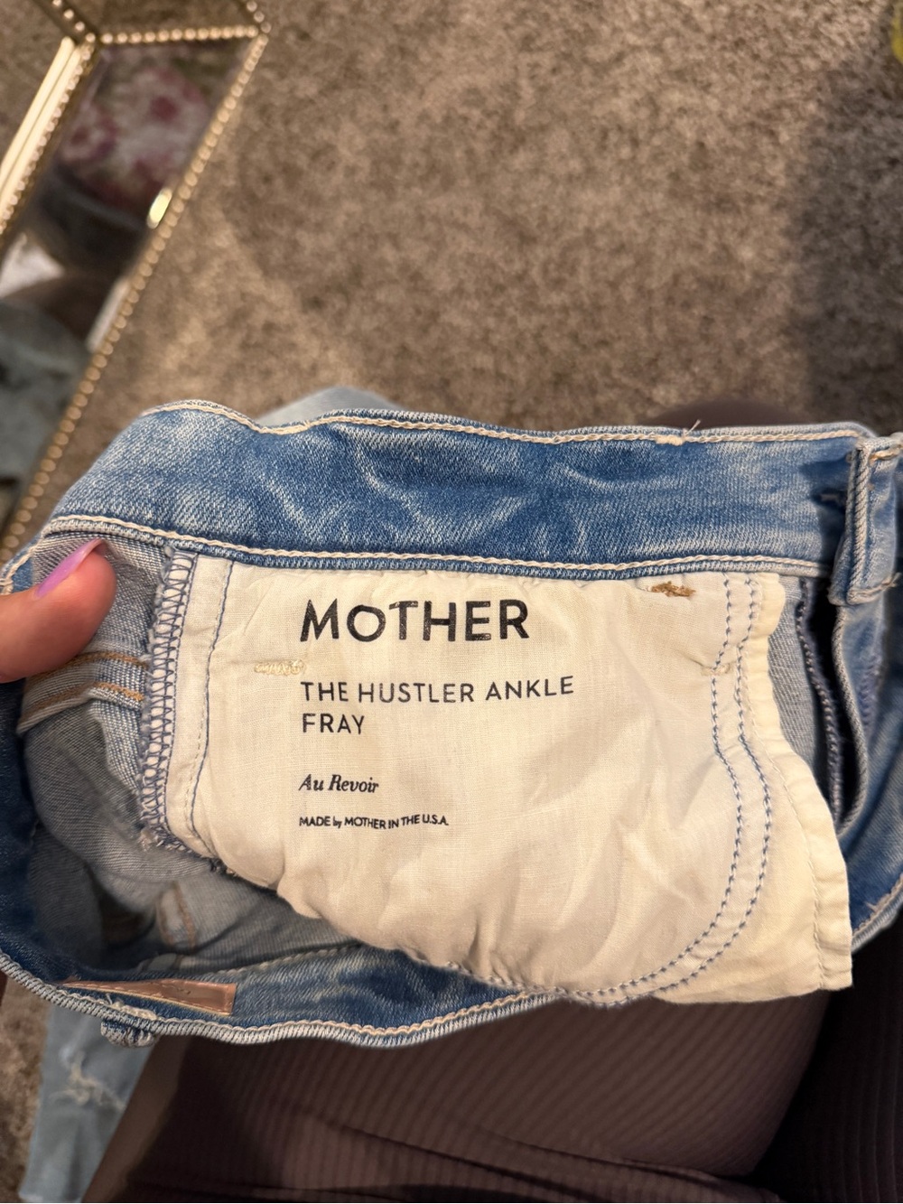 MOTHER Light Blue the Hustler Ankle Jeans Fray - Picture 4 of 7